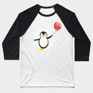 Cute penguin with balloons doodle drawing Baseball T-Shirt